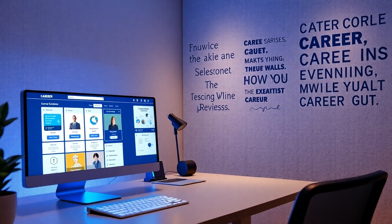 Engaging virtual career exploration tools displayed on a modern computer interface.