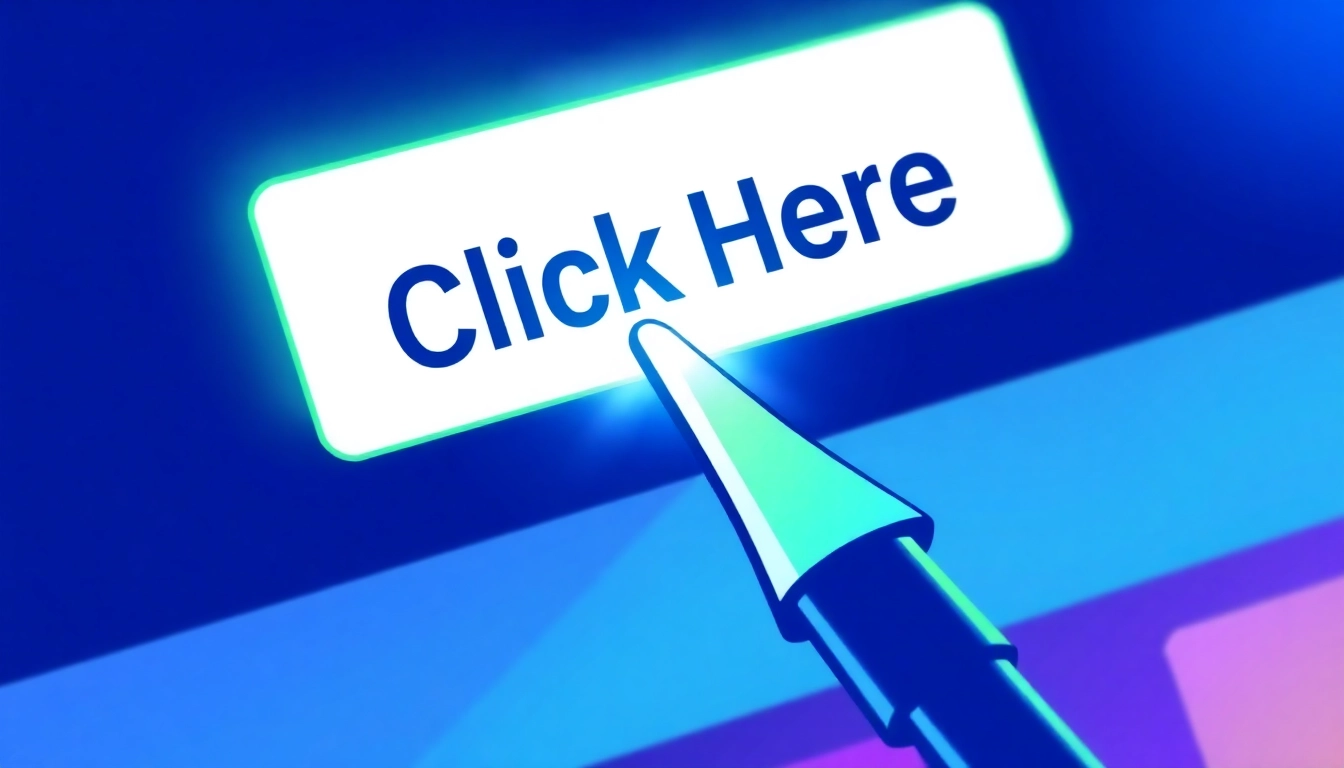 Click Here button being clicked by a cursor, highlighting website interaction.