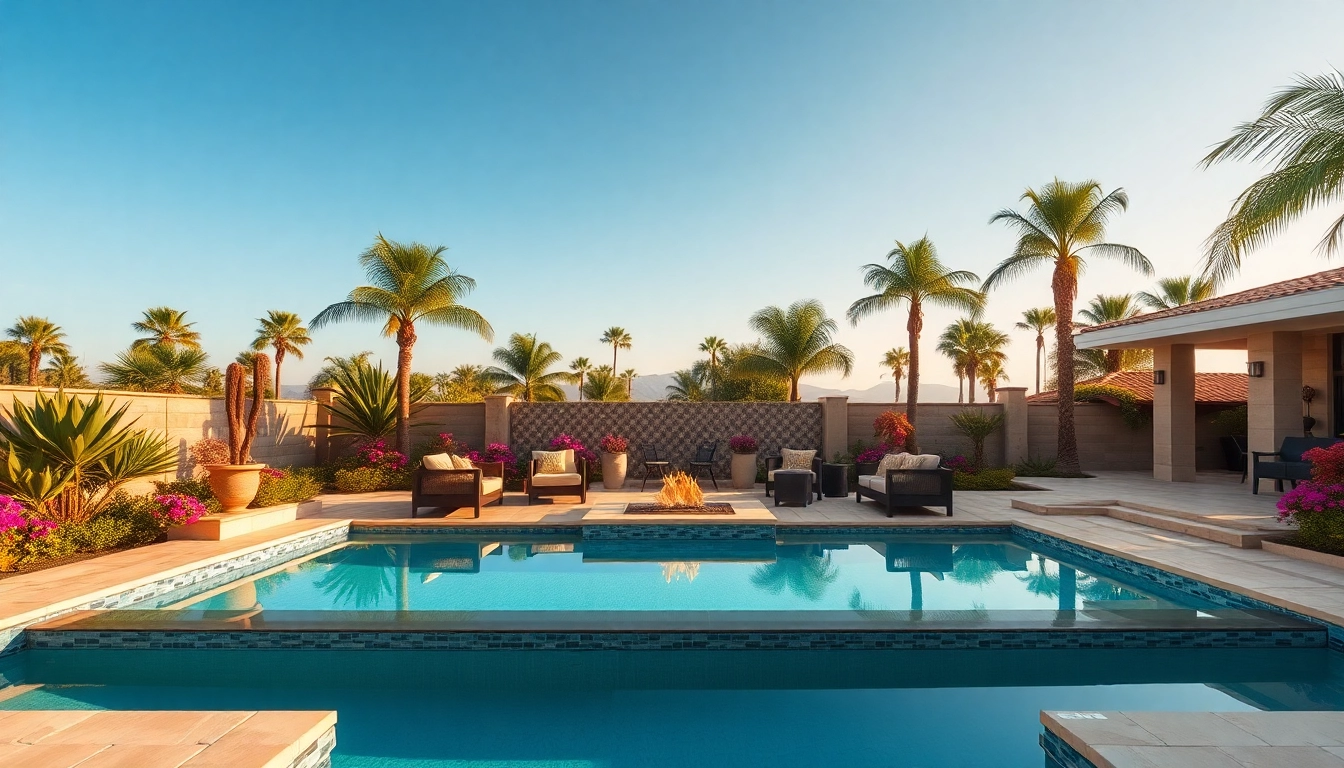 Build your own pool with a stunning custom backyard featuring lush landscaping.