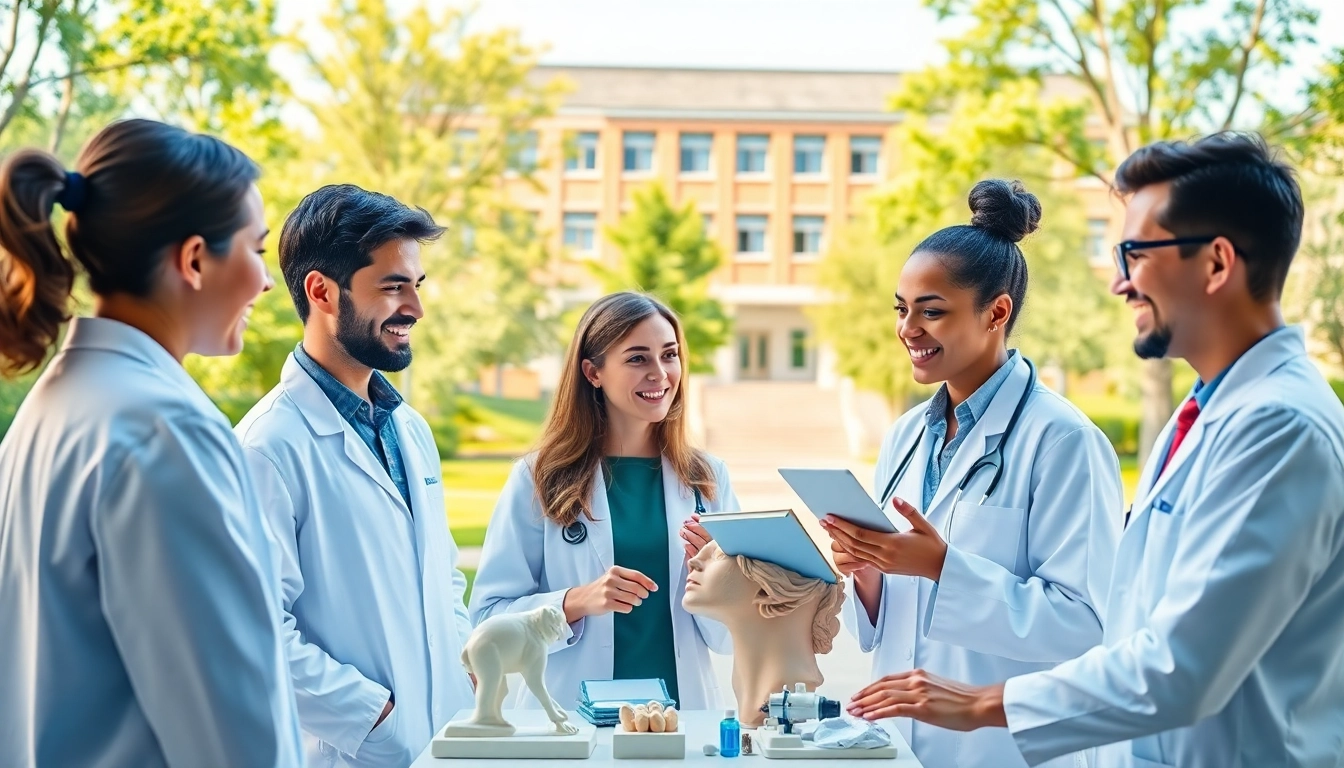 Erforschen Sie verschiedene Alternativen Medizinstudium auf einem modernen Campus.