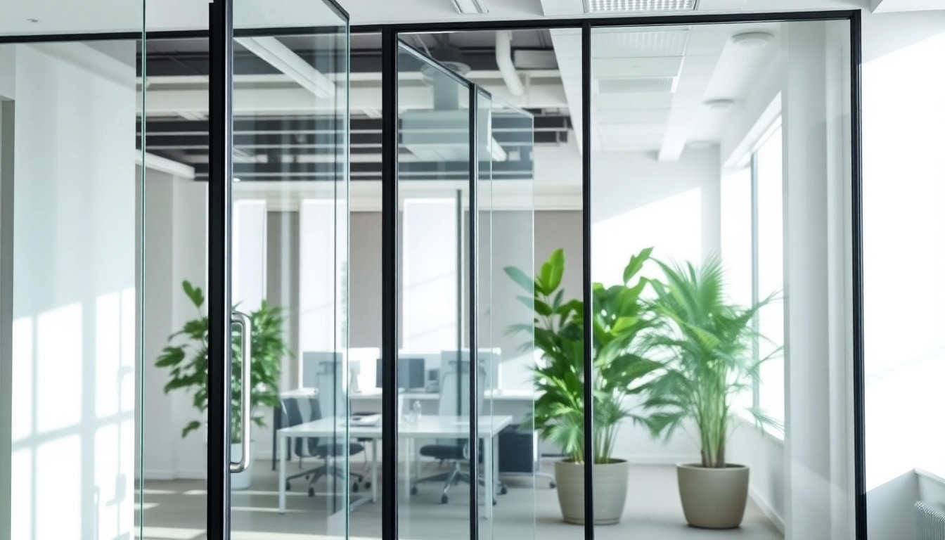 Enhance office aesthetics with movable glass partitions that blend style and functionality.