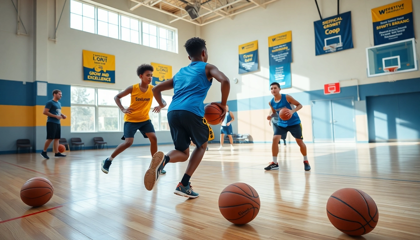 Young athletes practicing at Takeover Basketball Academy, showcasing skill and teamwork.