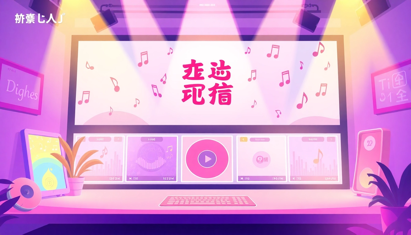 Explore 汽水音乐网页版 through an engaging digital music interface with colorful music notes and dynamic designs.