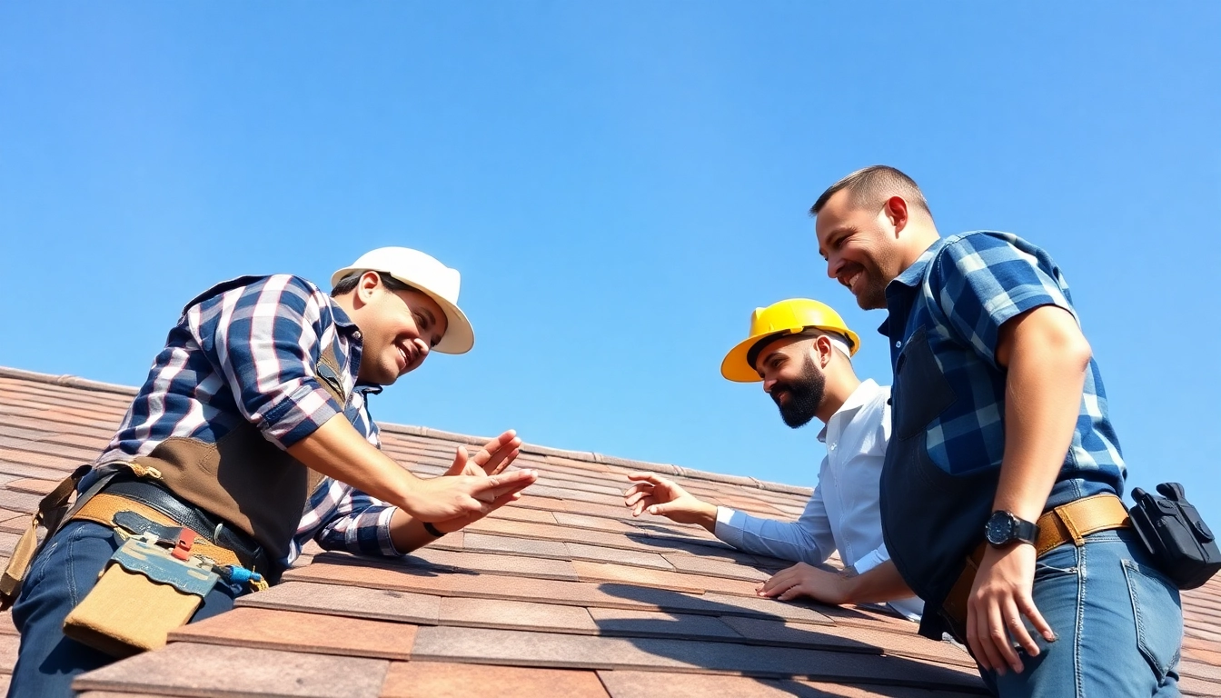 5-star roofing contractors Central Texas conducting a quality roofing inspection with focused teamwork.
