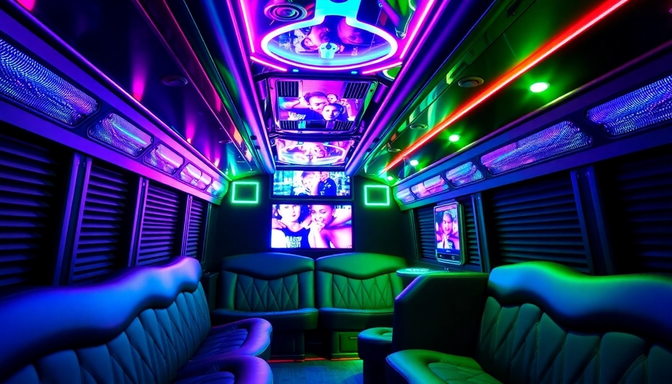 Find a spacious Atlanta party bus featuring elegant lighting and plush seating for memorable events.
