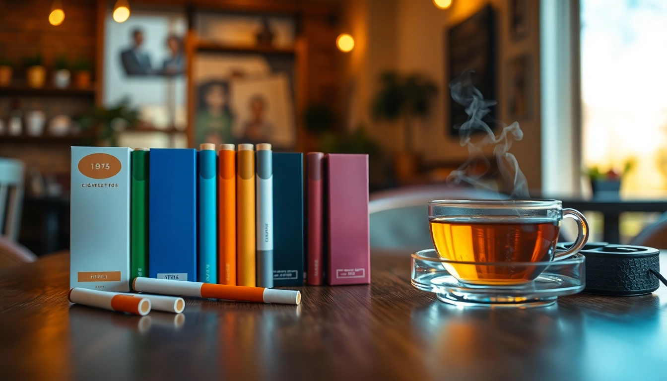 Prominently displayed, nicotine free cigarettes in a cozy setting emphasize a healthier alternative.