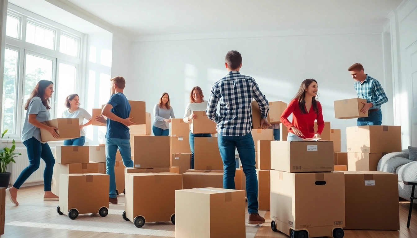 Team executing seamless house moves, showcasing diverse individuals working together efficiently.
