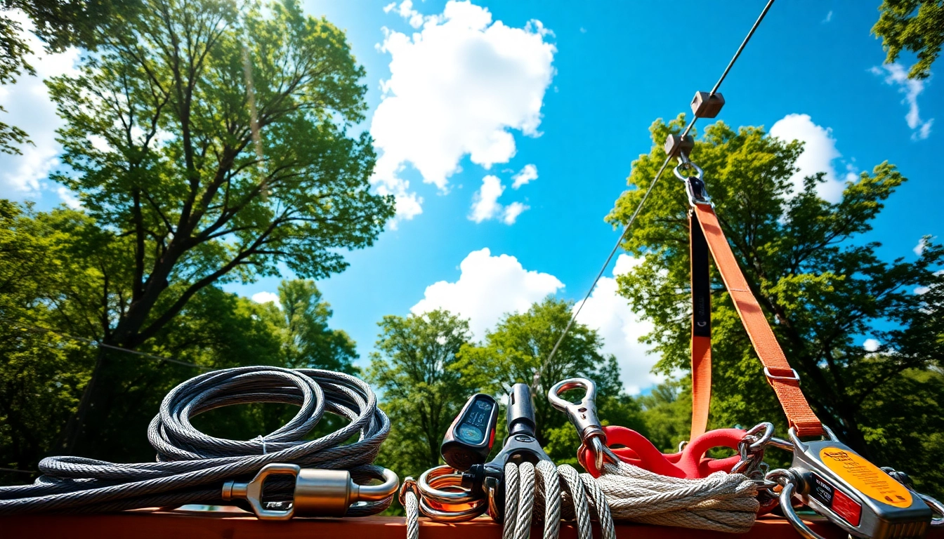 Engaging zip wire kits showcased in an adventurous outdoor setting.