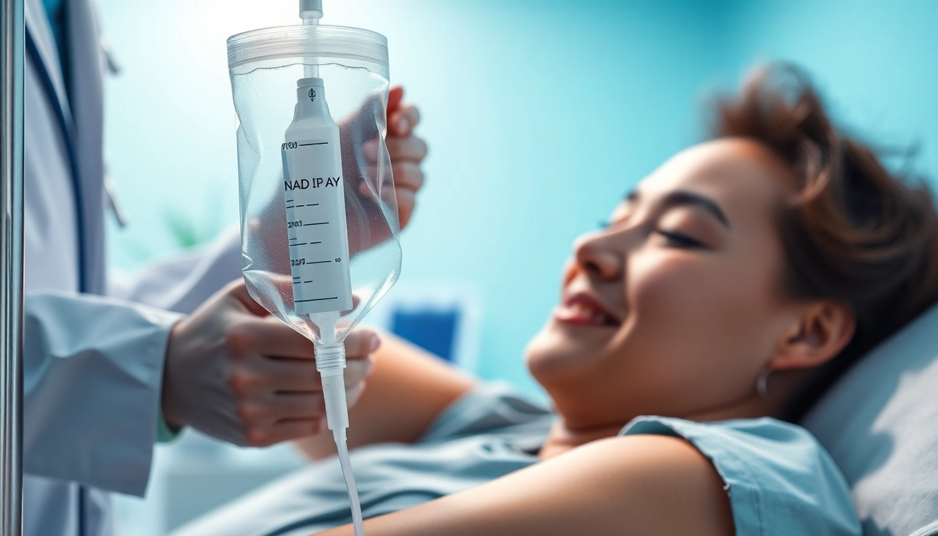 NAD IV therapy side effects during treatment in a calming medical environment.