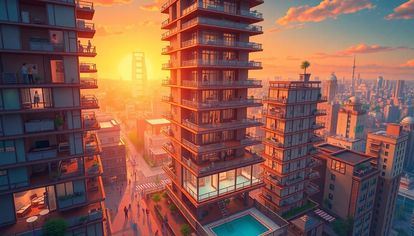 Build and manage your sim tower in a vibrant, bustling skyscraper setting.