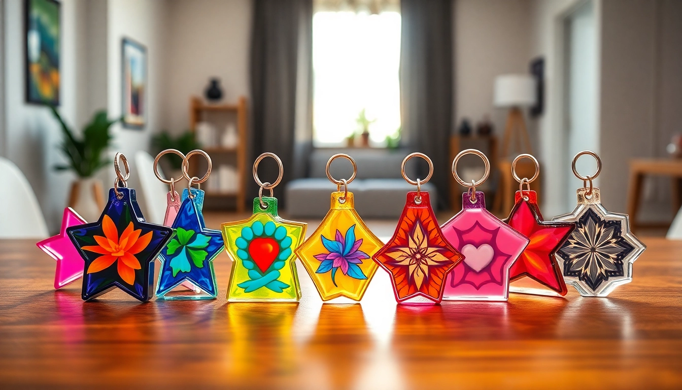 Create stunning acrylic keychain custom designs with vibrant colors and unique shapes.