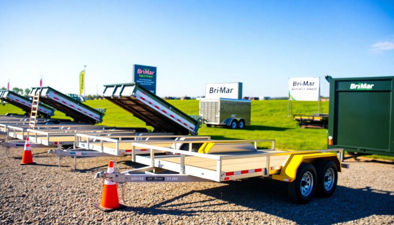Bri-Mar trailers for sale near me showcased in a vibrant outdoor setting.