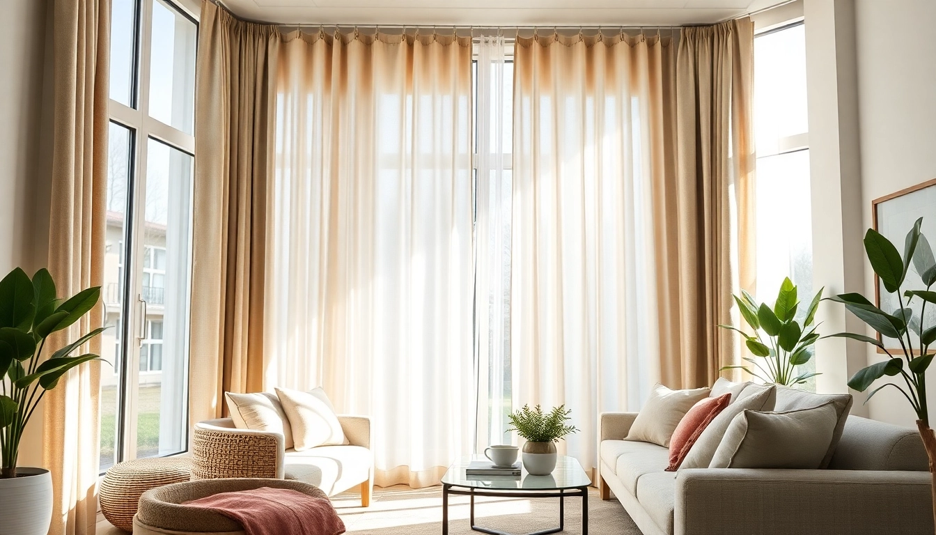 Elegantly displayed gordijnvoering fabric enhancing the warmth of a stylish interior.