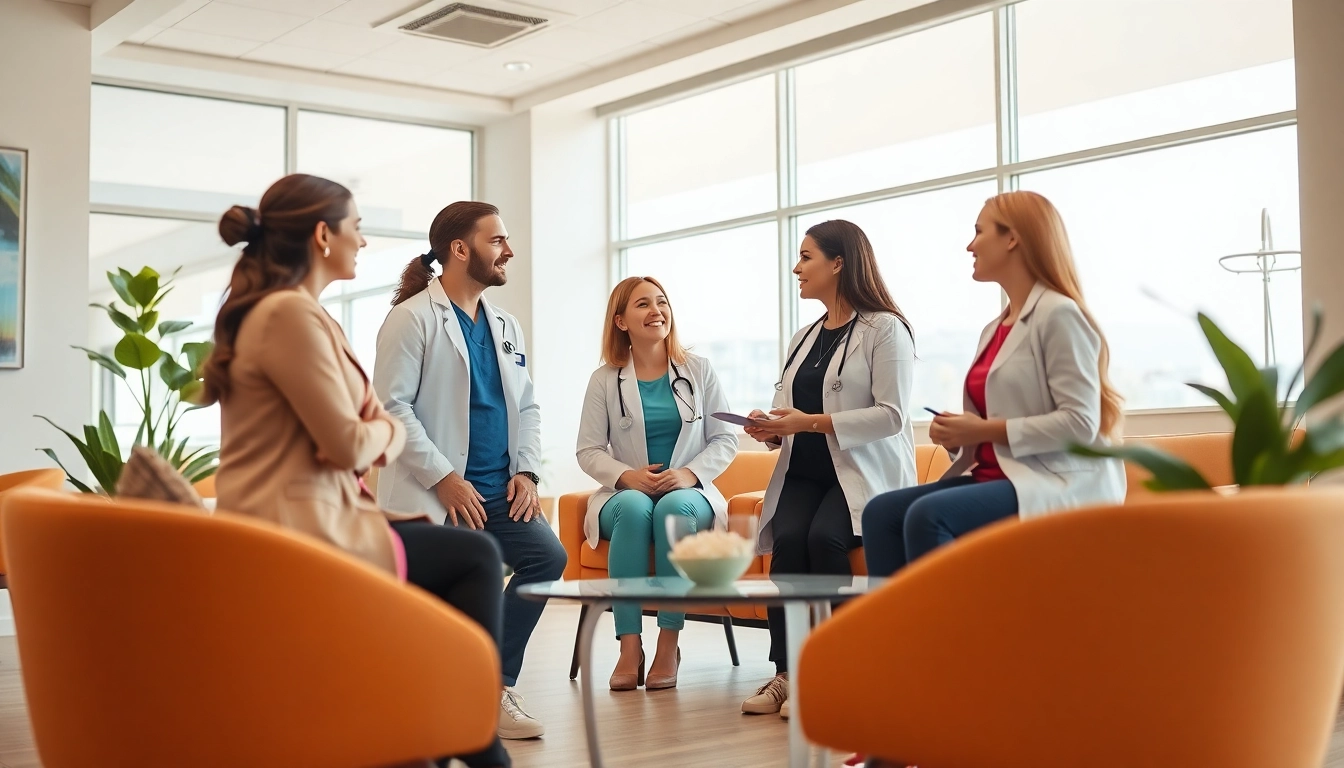 Consultation at a weight loss clinic in Las Vegas, showcasing supportive healthcare professionals guiding a patient.